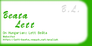 beata lett business card